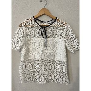 Endless Rose White Lace Blouse Size Medium New With Tags